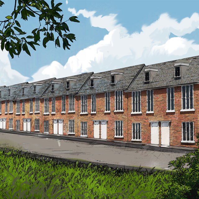 Sketch of a row of terraced houses