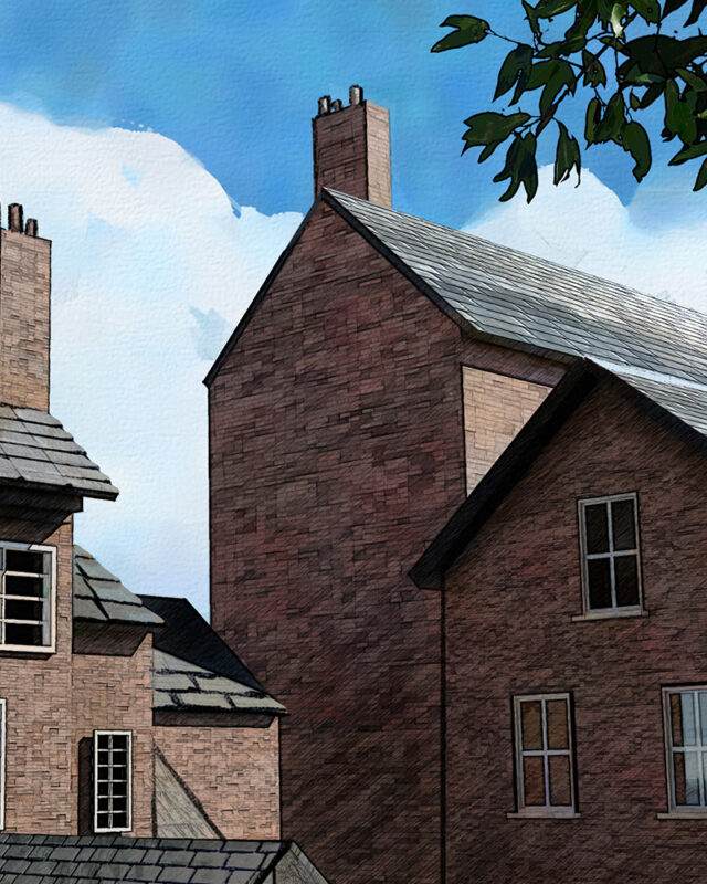 side view of house getting inspected sheffield portrait